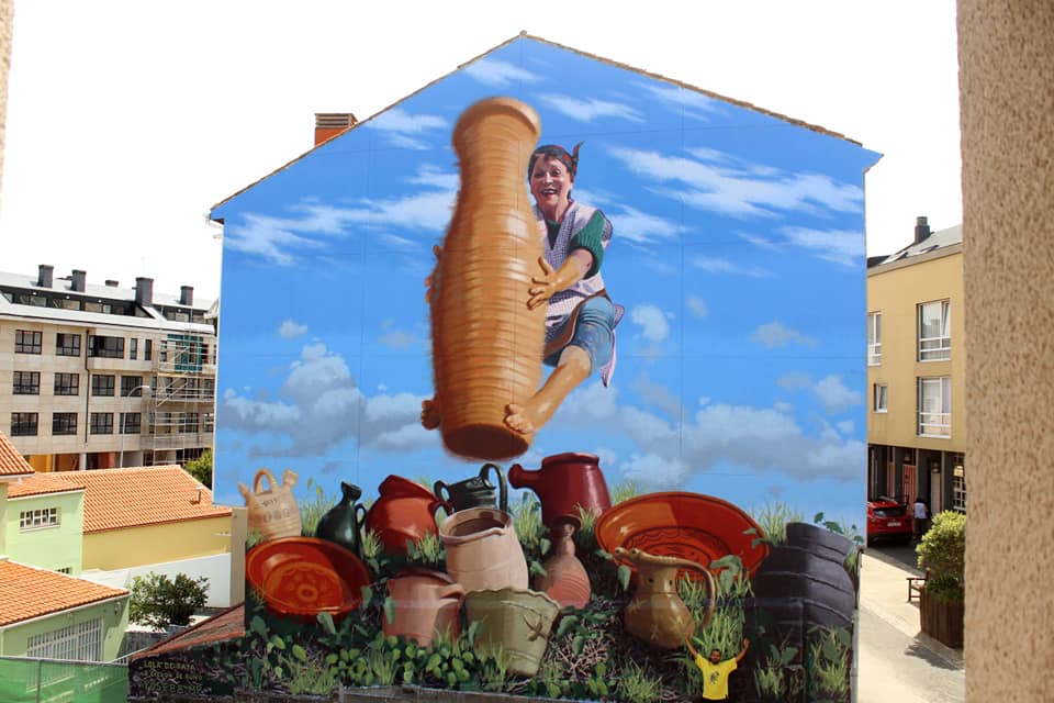 Mural de Lola da Faia de Joseba MP en Oleiros