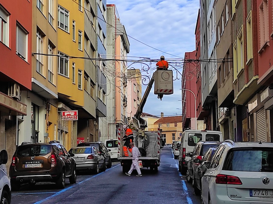 Alumeado de Nadal en carballo