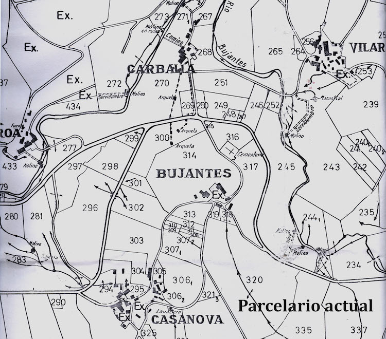 Parcelaria actual Carballa-Casanova