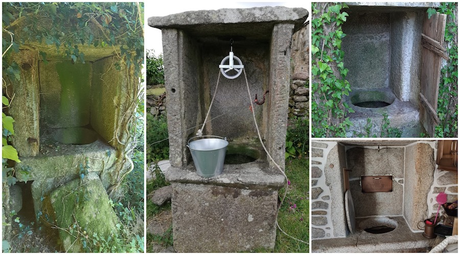 4 Pozos cubertos, no interior ou no exterior de vivendas, en Berdoias e Boallo