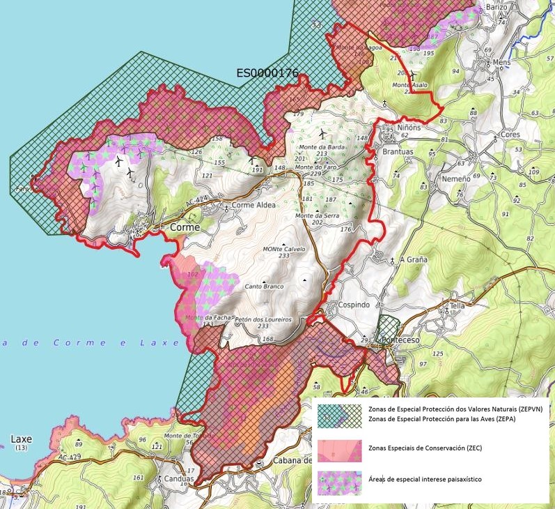 Zonas de proteccion natural en Corme-Ponteceso-Cabana
