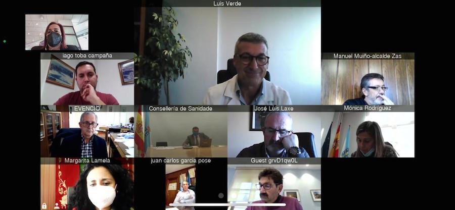 Reunion virtual co Conselleiro de SAnidade e os alcaldesas da Costa da Morte