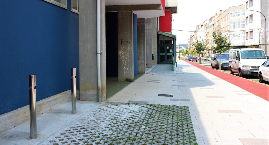 Aparcabicis na zona deportiva