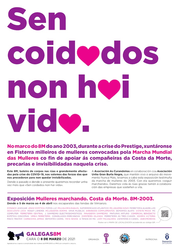 Cartaz exposicion sen coidados non hai vida en Vimianzo