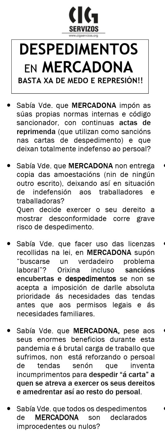 Despedimentos en Mercadona
