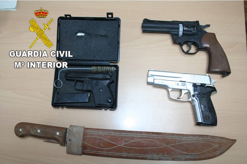 Armas comisadas pola Garda Civil