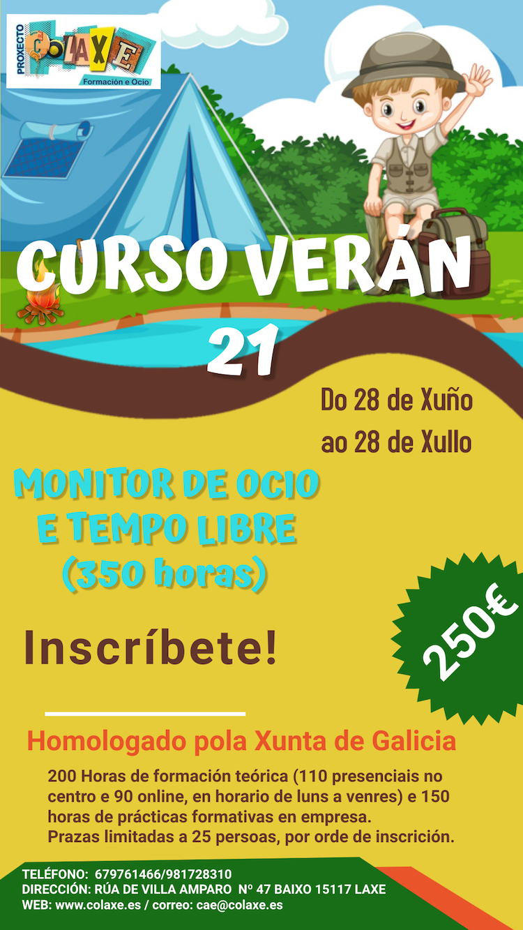 Cartel curso monitor colaxe junio