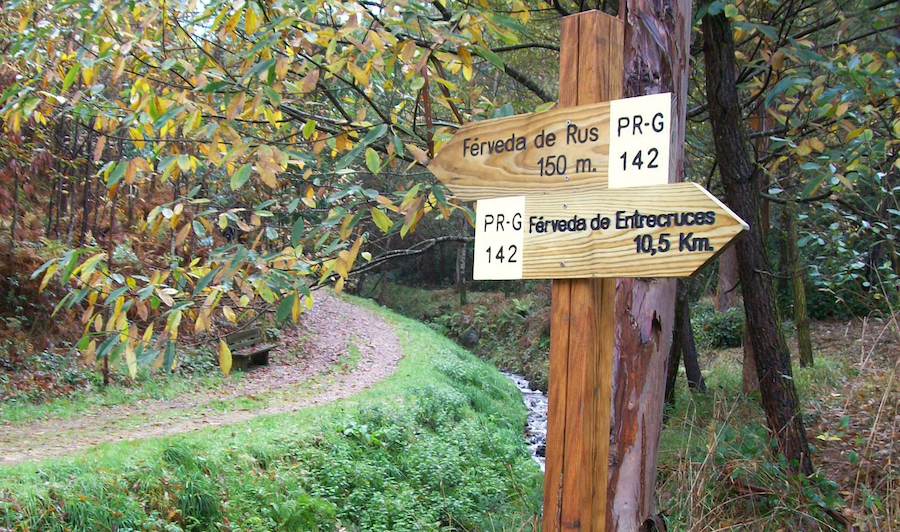 sinalización na Ruta das Fervedas de Carballo