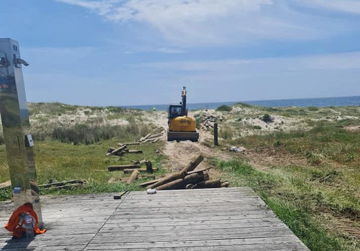 Obras no paseo da praia de Larino