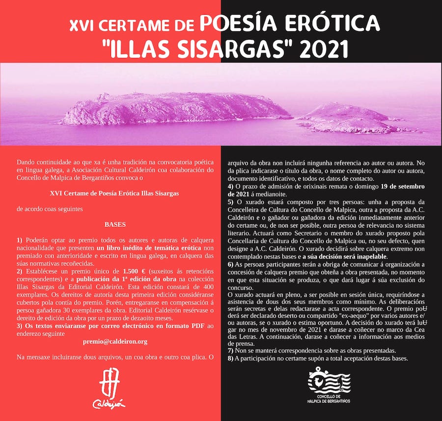 Concurso Poesia ERotica Illas Sisargas 2021