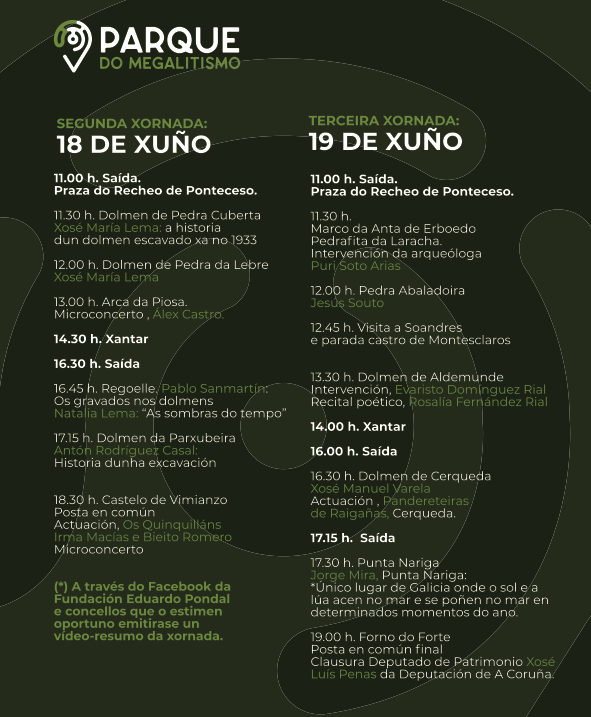 Programa das Xornadas do Parque do Megalitisimo da Costa da morte