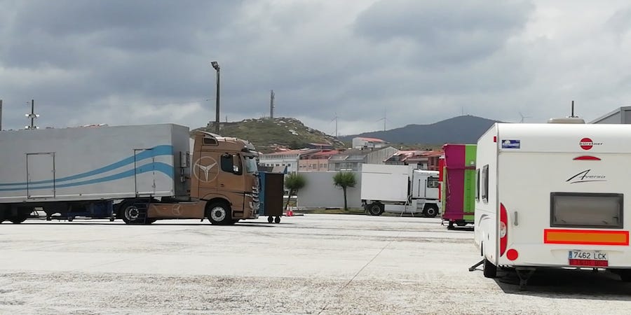 Pequeno parque de atraccions en Muxia