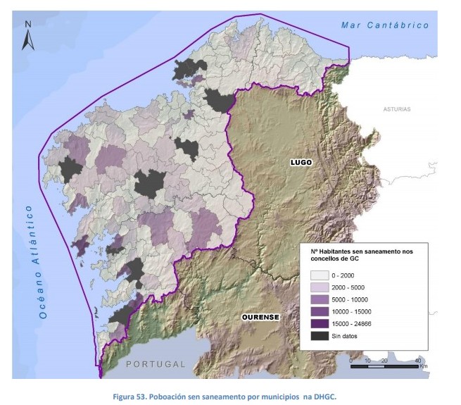 Persoas sen saneamento por Concellos