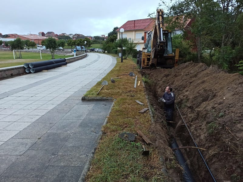 Obras saneamento Area da VilaCamariñas 1