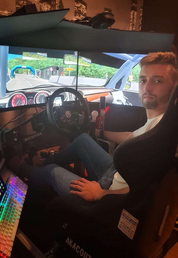 Ivan Couto no seu simulador