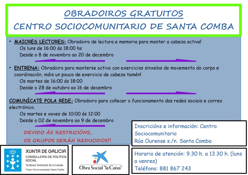 Obradoiros Centro Sociocomunitario Santa Comba