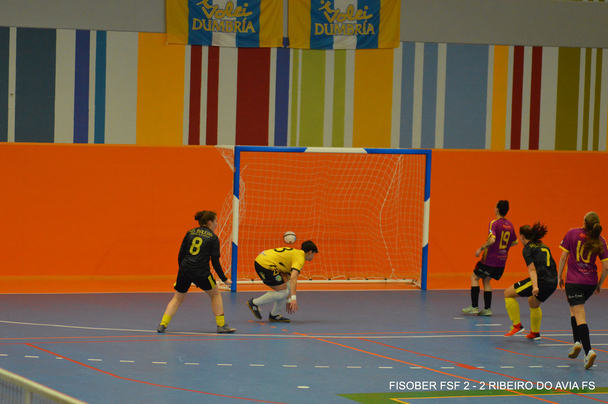 Un dos goles do Fisober.