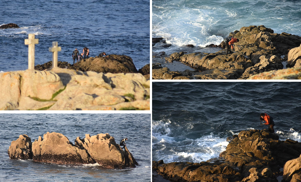 Percebeiros do Roncudo en plena faena