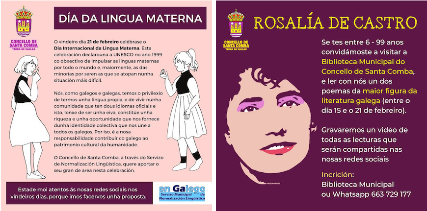 Dia da lingua Materna e de Rosalia en Santa Comba