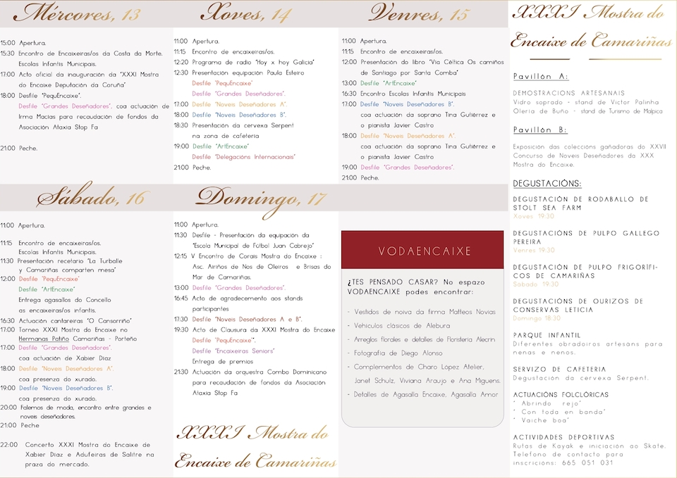 Programa Mostra de Encaixe de Camarinas 2022 1