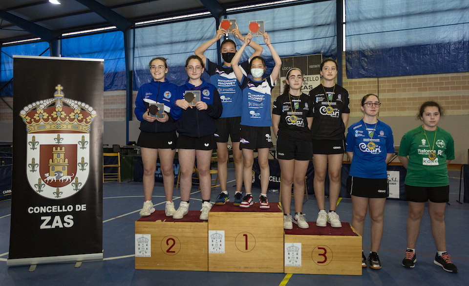 Podio Campionato de Tenis de Mesa en Zas-Foto-Manuel Carrasco