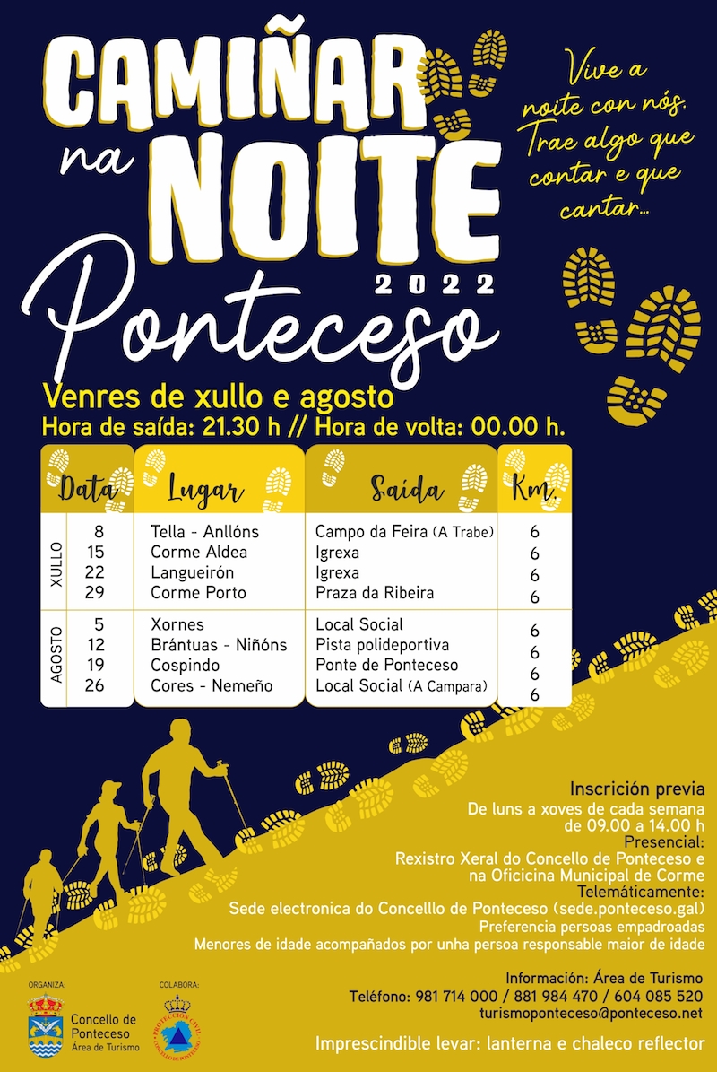 Cartel camiñar na noite Ponteceso 1011