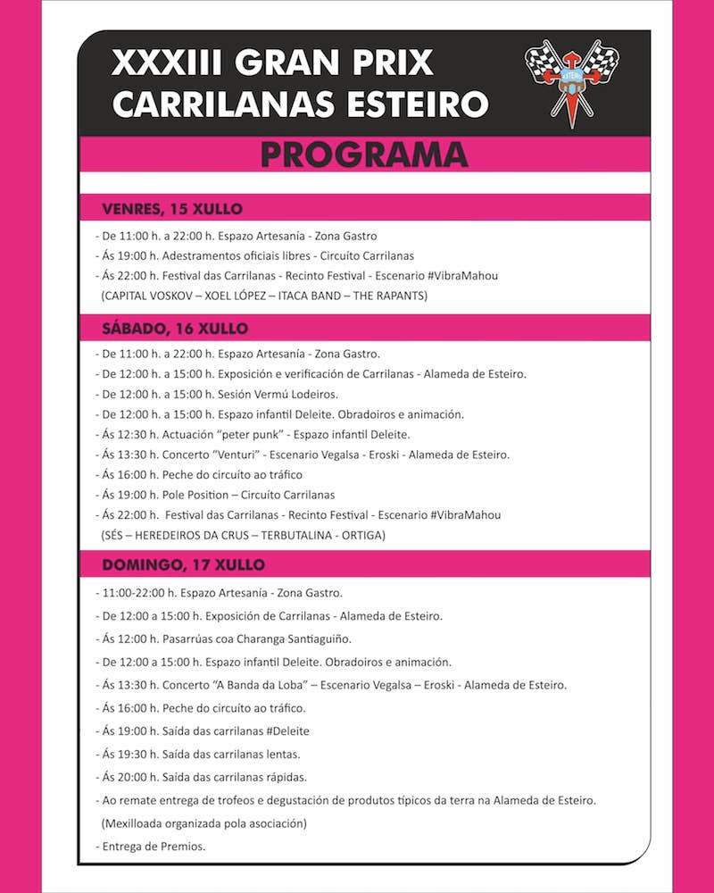 Programa Gran Prix Carrilanas Esteiro 2022