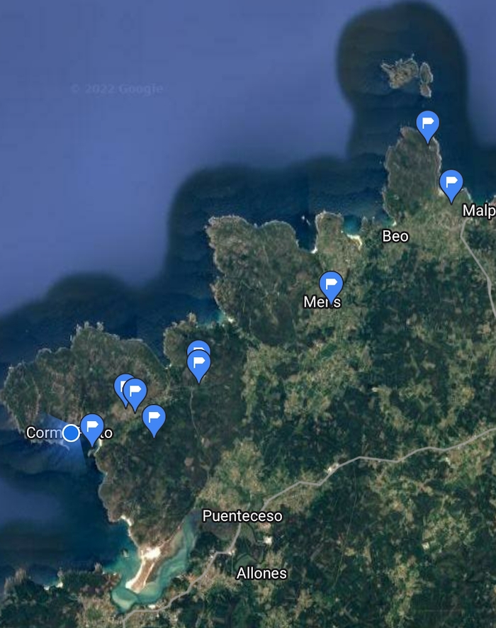 Captura do Maps en Malpica e Corme