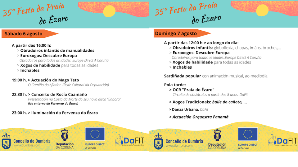 Programa Festa da Praia do Ezaro 2022