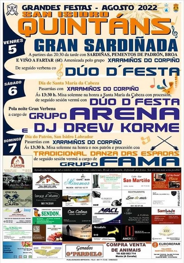 Festas de San Isidro de Quintans Agosto 2022