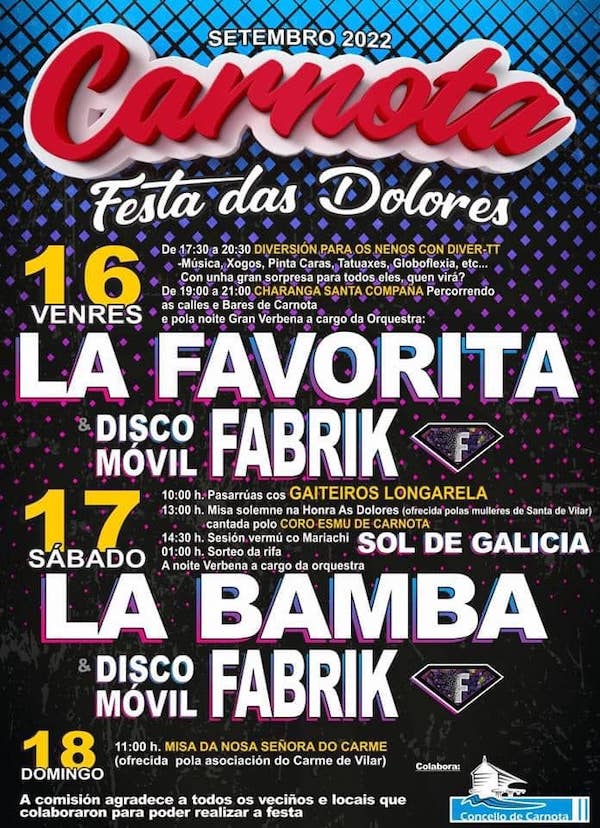 Festas Carnota Dolores setembro 22