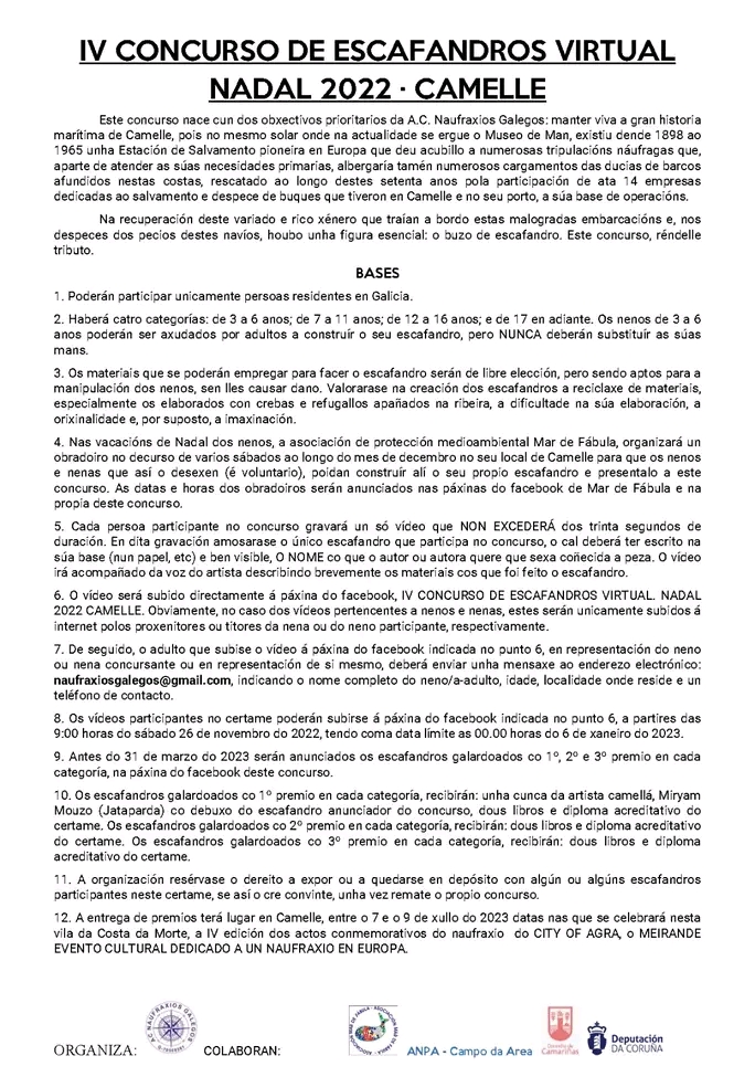 Bases Concurso de escafandros camelle 2023