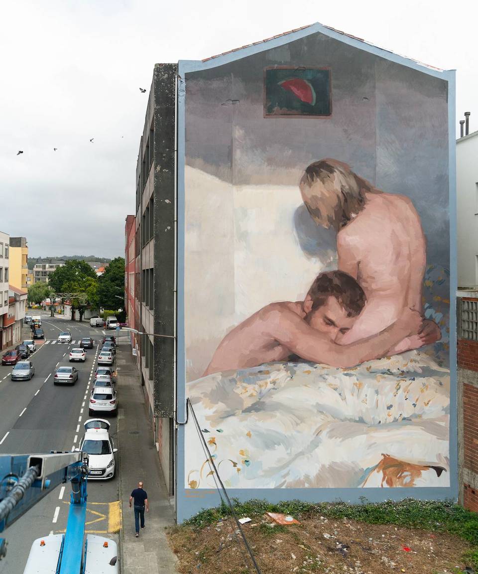 Mural La sandía de Joe de Alba Fabre en Carballo