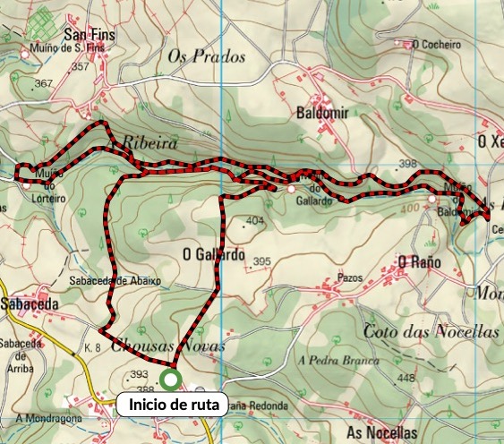 As pegadas do rio Bradoso mapa