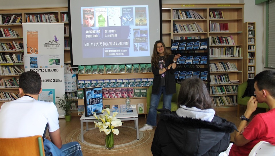 Andrea Maceiras no IES de Baio2