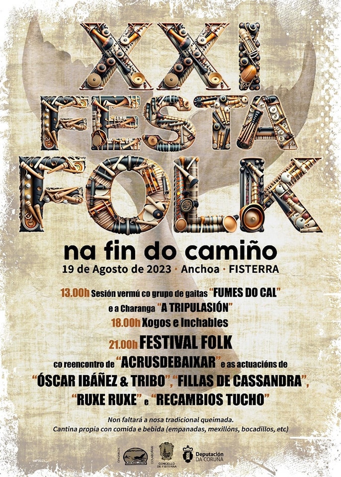 cartaz Festa Folk na Fin do Camino 2023