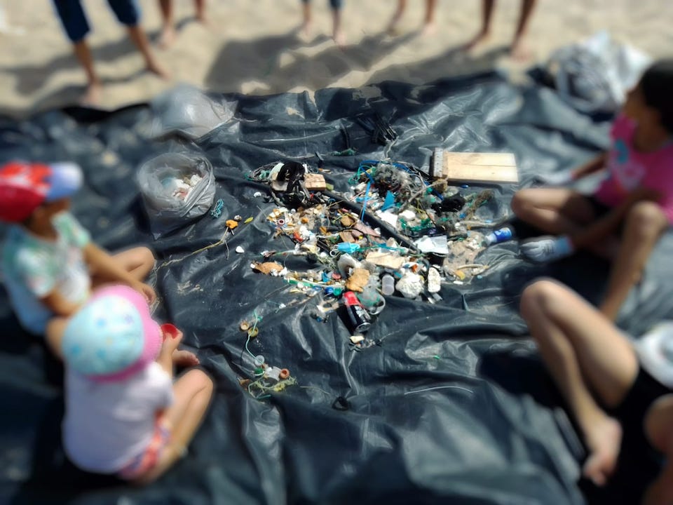 Lixo Plastico recollido en Mar de Fora