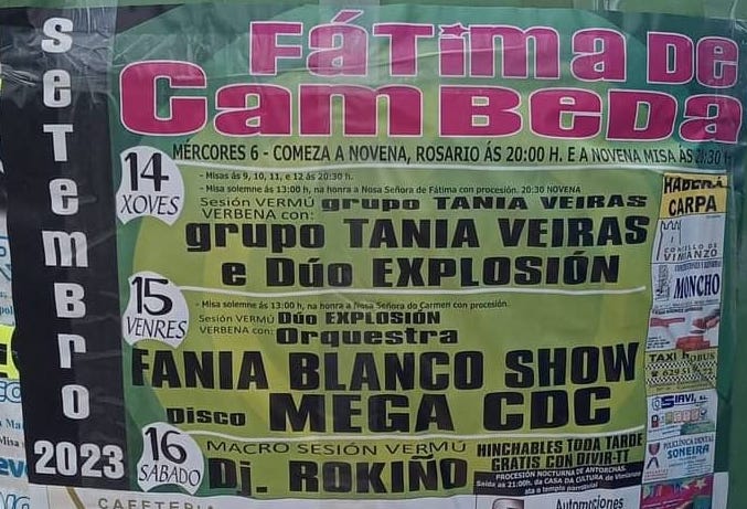 Festas de Fatima de Cambeda-Vimianzo 2023