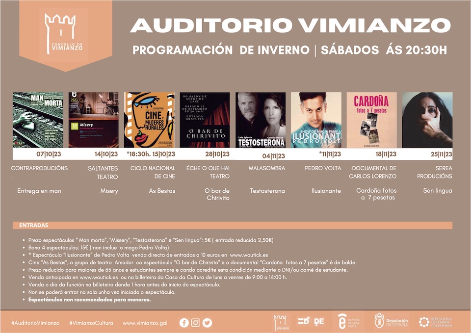 Programa Auditorio Vimianzo Outono Adultos 2023