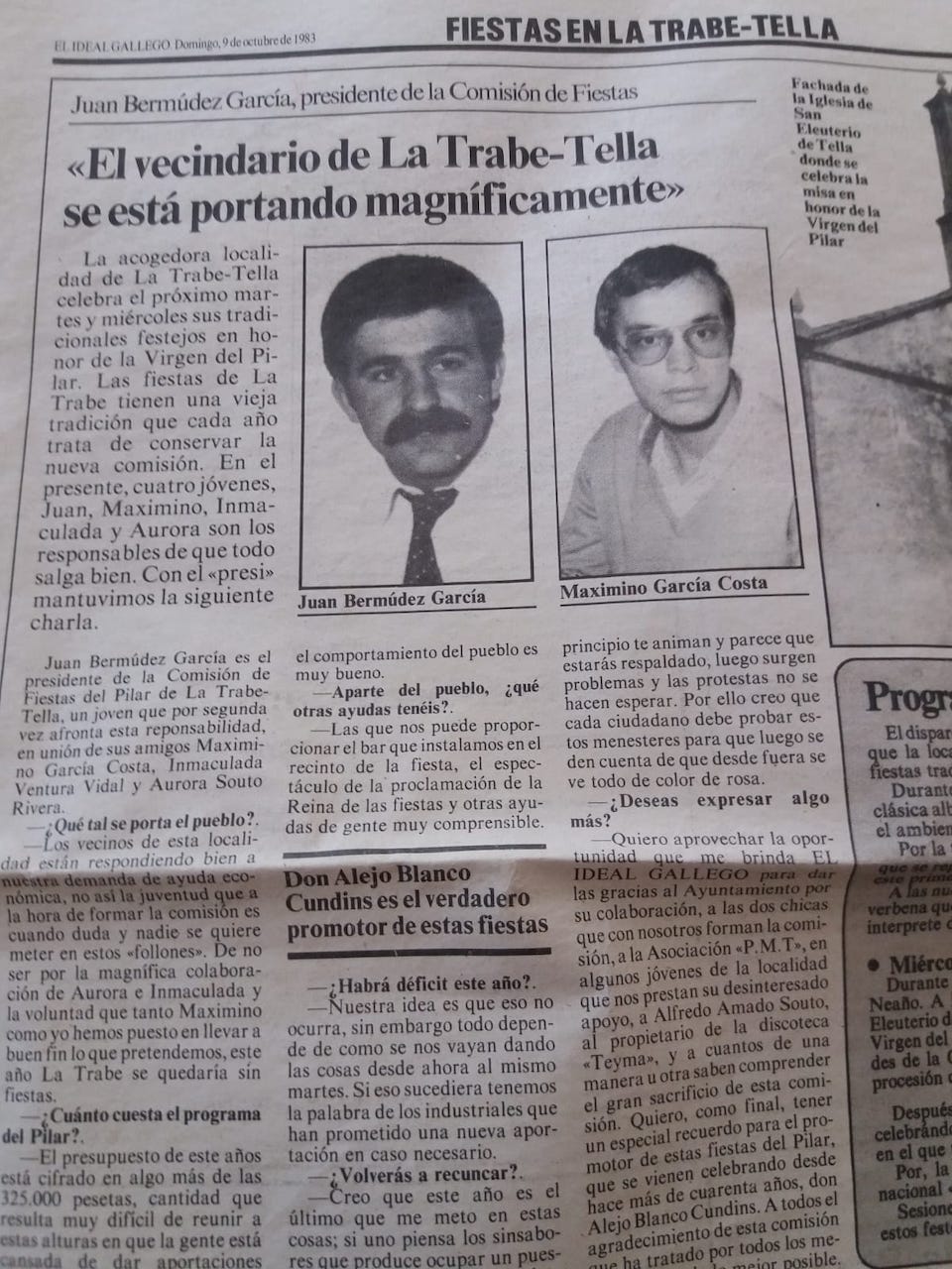 Comision Festas Pilarica Tella-El Ideal Gallego 1983 1