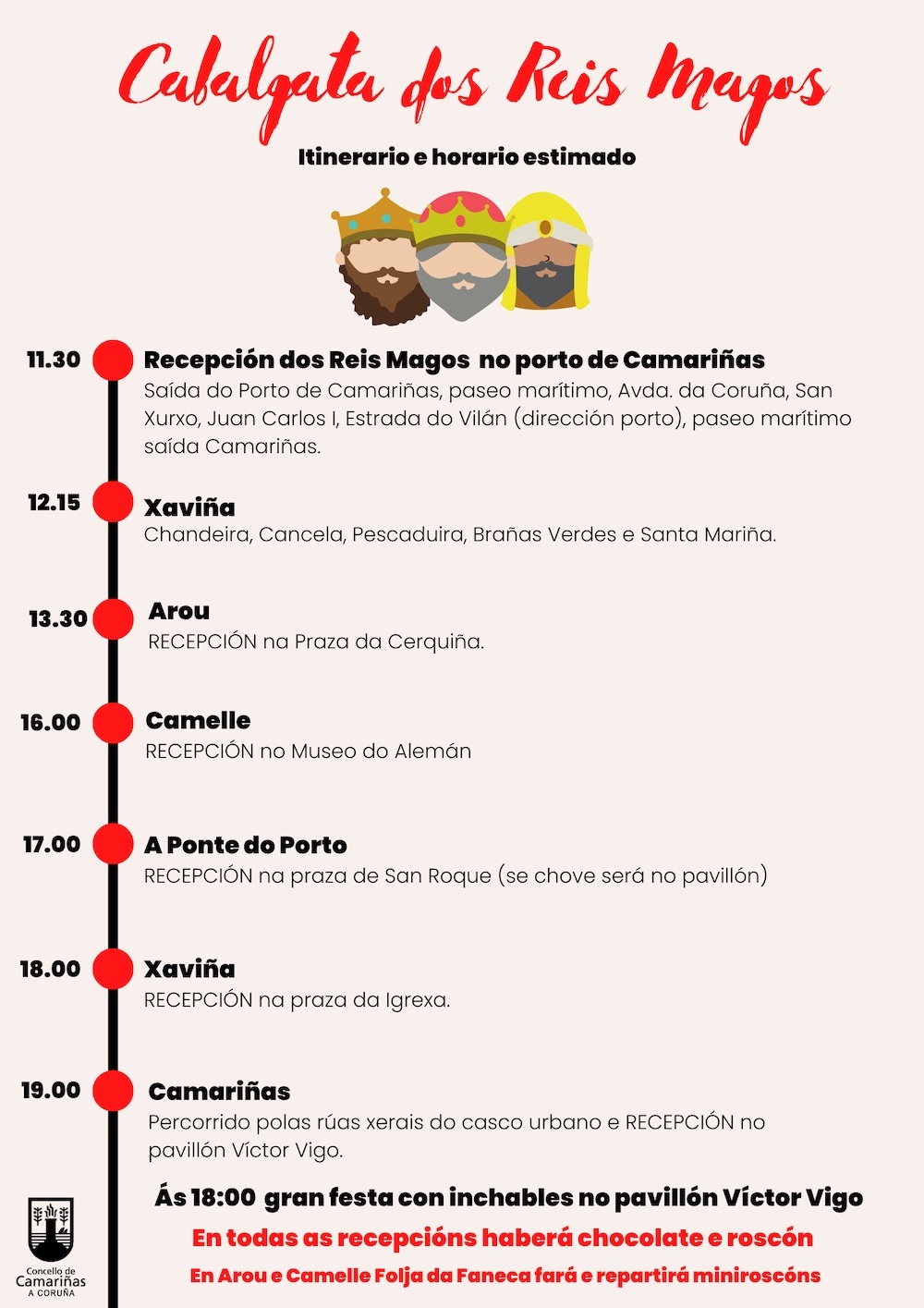 Cabalgata Reis Camarias 2024-Recorrido