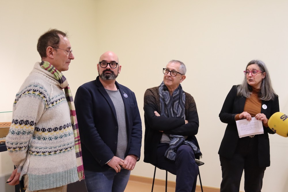 Luciano Pérez, Efrén Castro, Evencio Ferrero e Maruxa Suárez na expo A memoria do Son