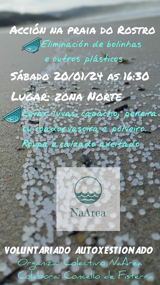 Limpeza Narea Praia do Rostro-Fisterra pellets