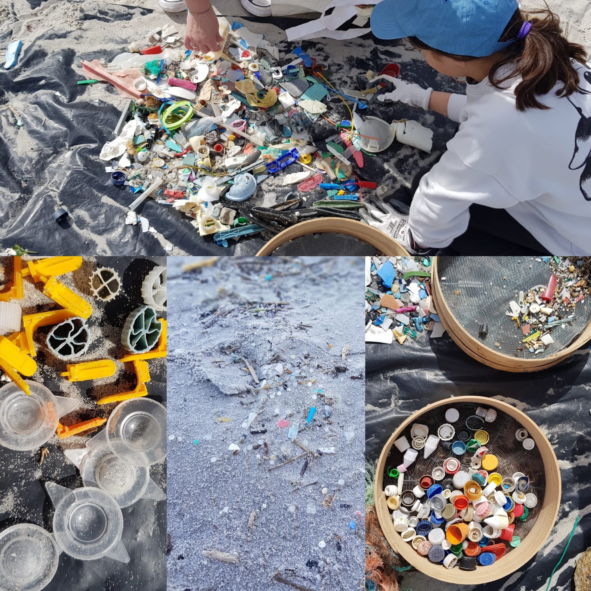 Lixo plastico na praia de Salseiras