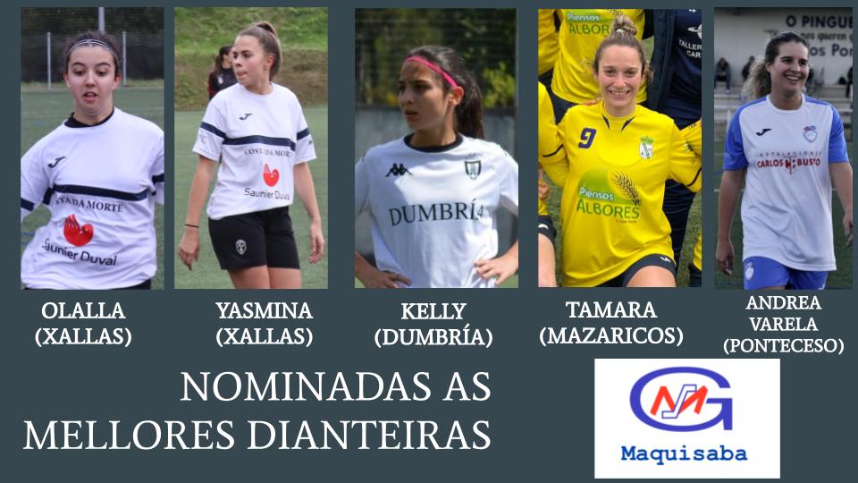 Finalistas Mellores Dianteiras 11 Ideal FEM Gala Futbol da Costa qpc 2024