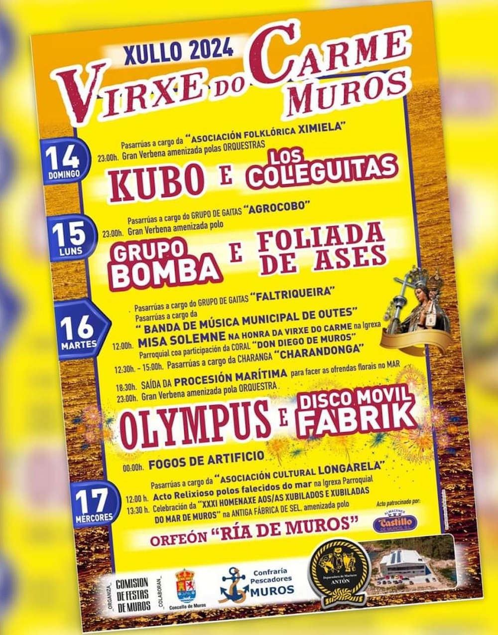 Cartel Festas do Carme de Muros 2024
