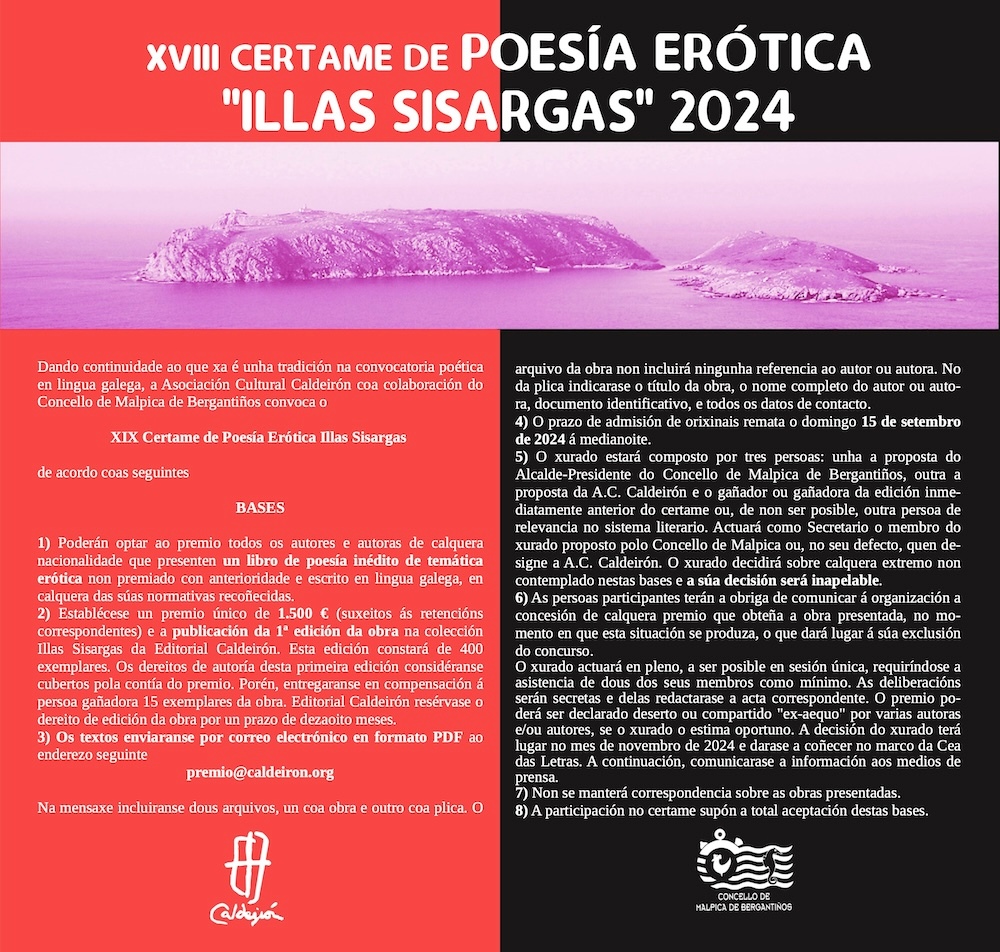 bases premio ICertame Poesia Erotica Illas Sisargas 2024