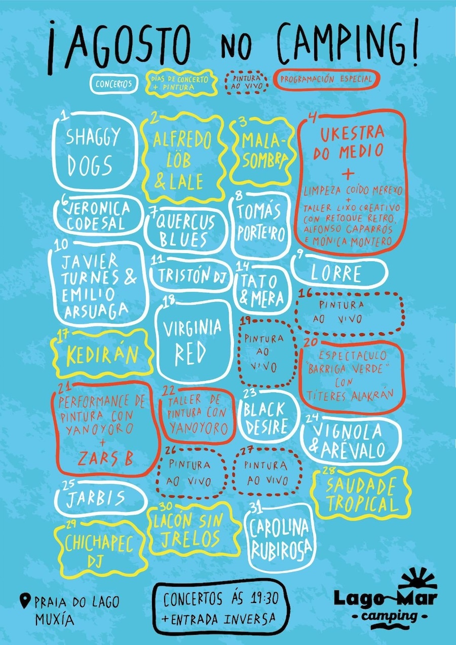 Agosto no Camping Lago Mar de Muxia