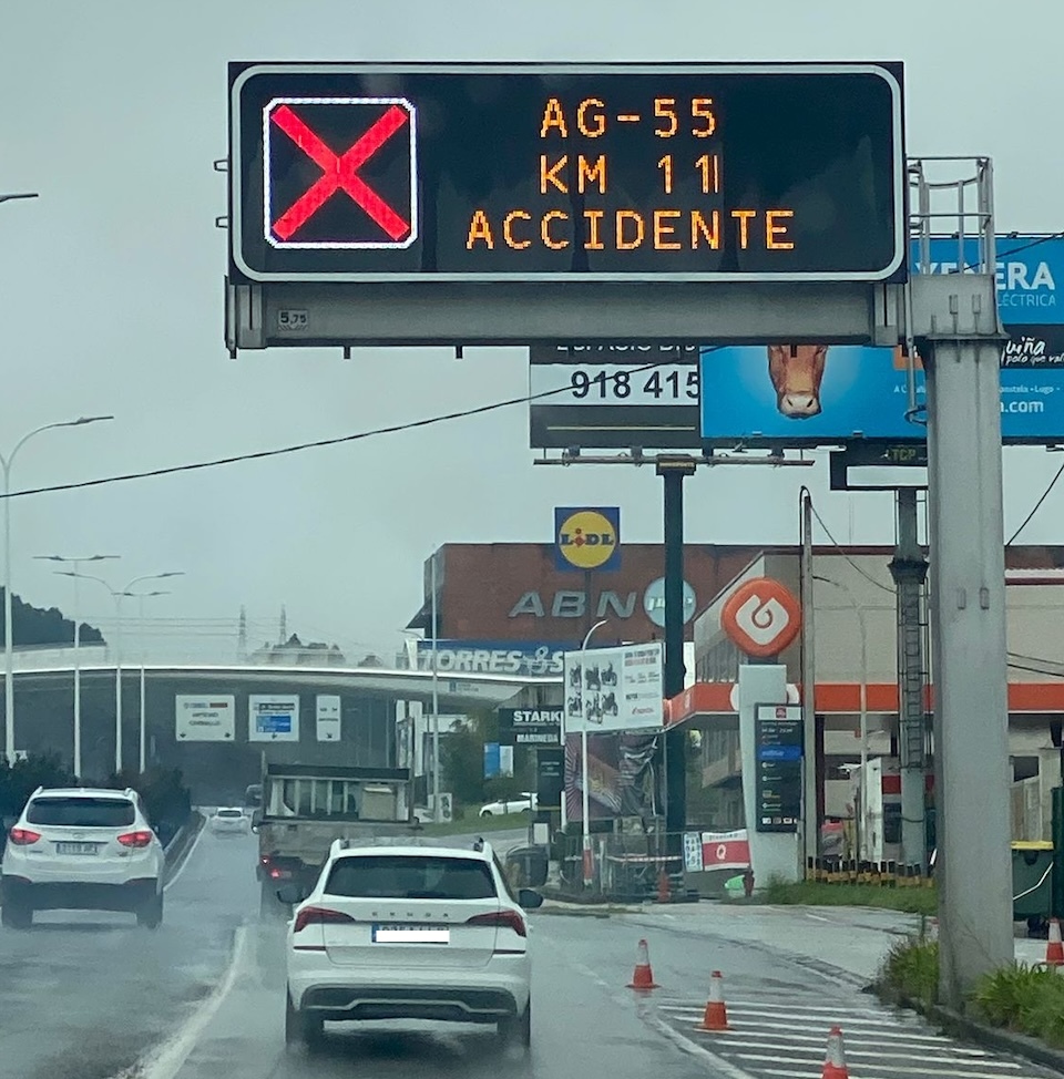 Desvio por accidente na AG55