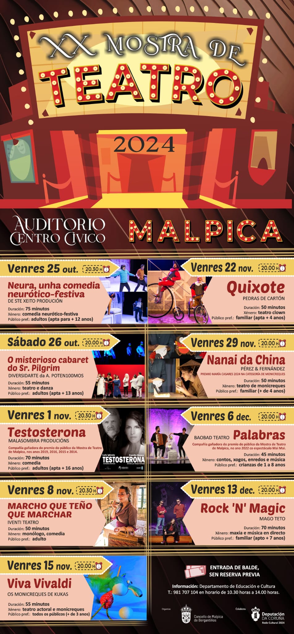 Programa XX Mostra de Teatro de Malpica Cartel